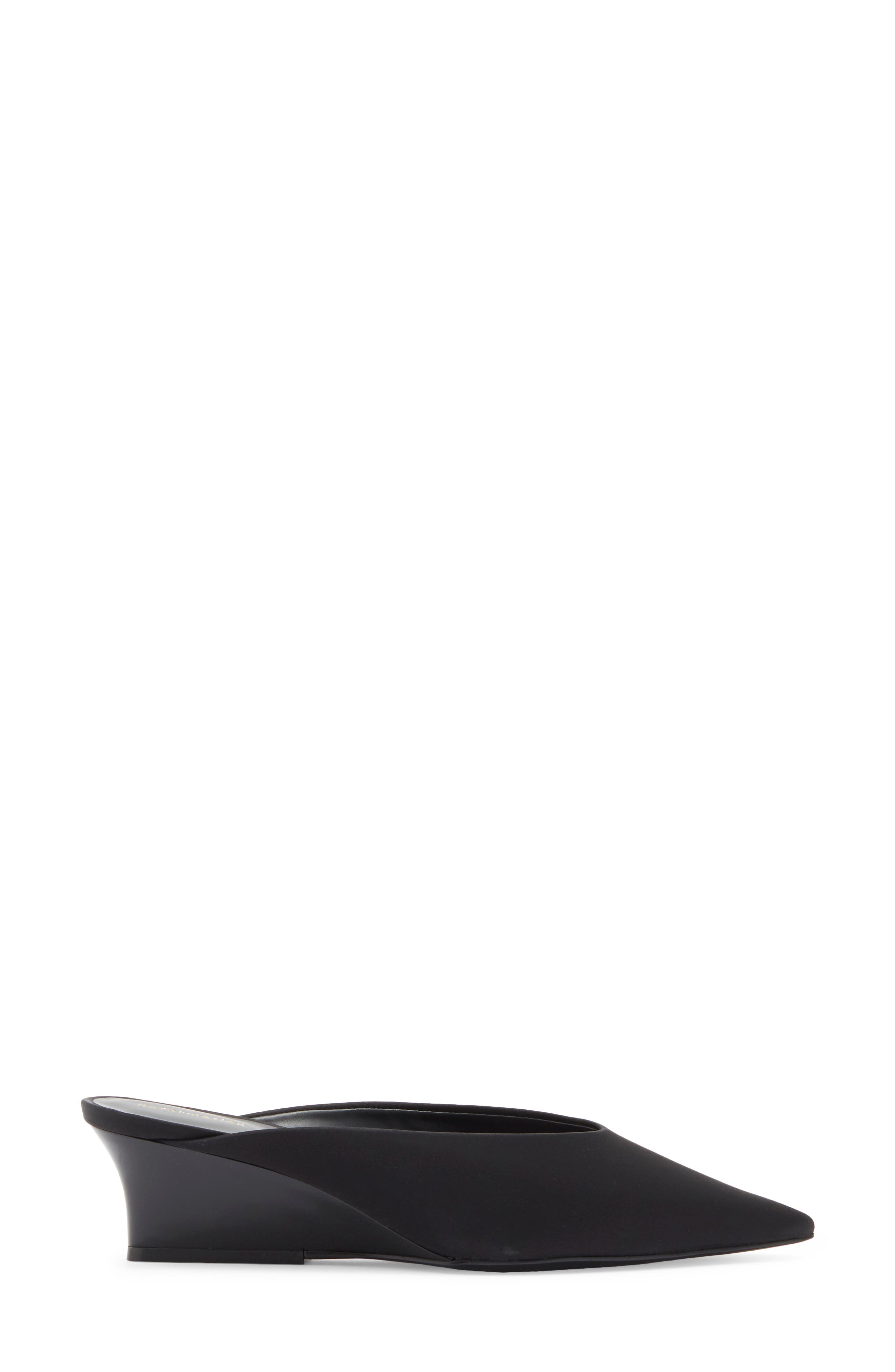 Marilyn Wedge Mule, Alternate, color, BLACK SATIN