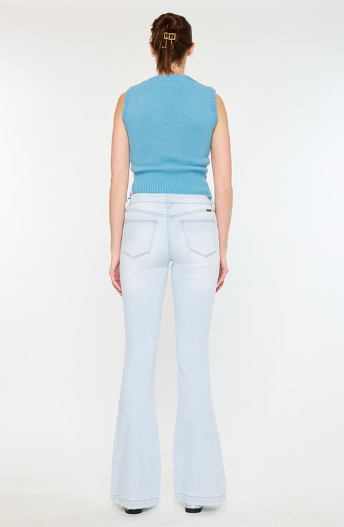 Kancan Harlowe Mid Rise Flare Jeans In Blue