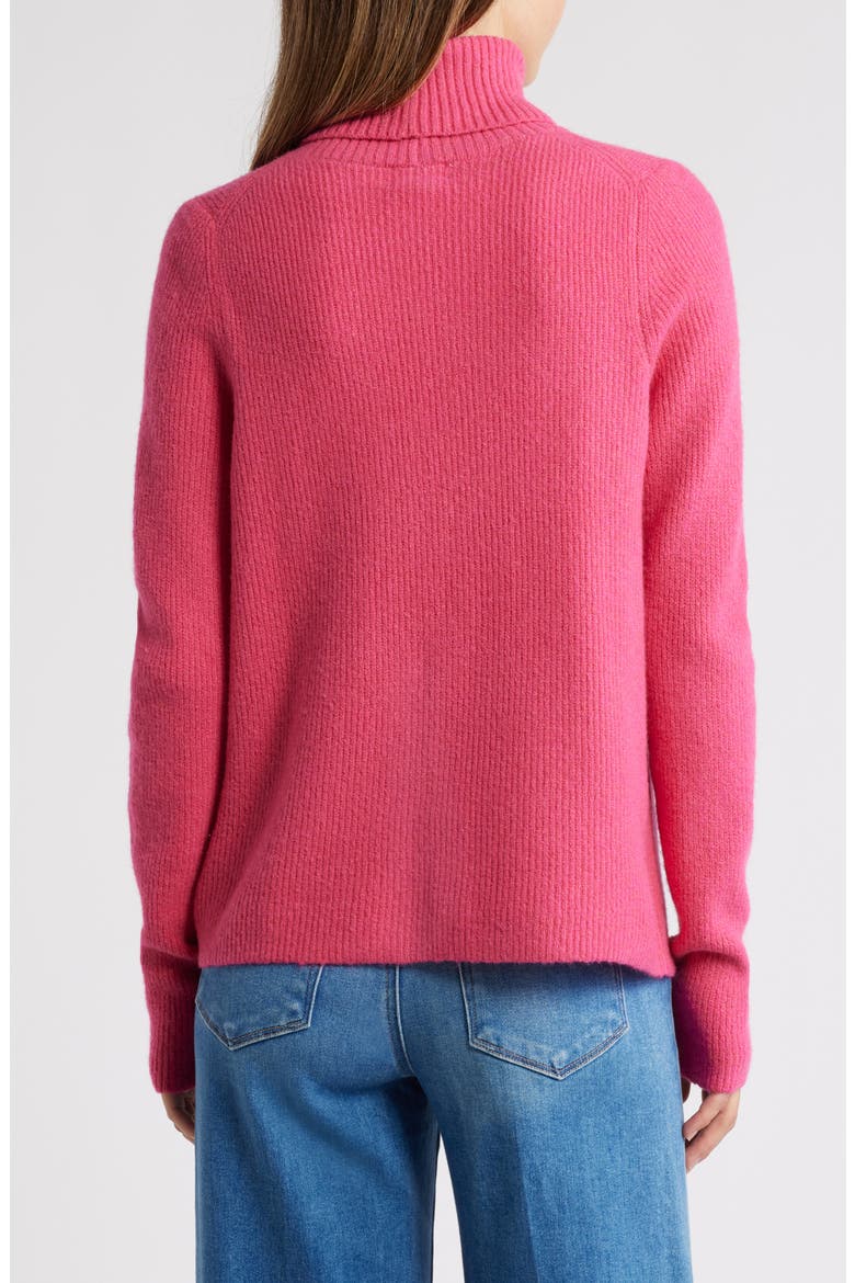 Rib Turtleneck Sweater, Alternate, color, PINK ELECTRIC HEATHER
