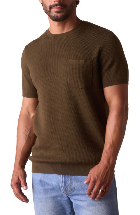 Waffle Stitch Short Sleeve Sweater