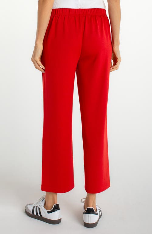 Liverpool Los Angeles Crop Wide Leg Sweatpants In Red