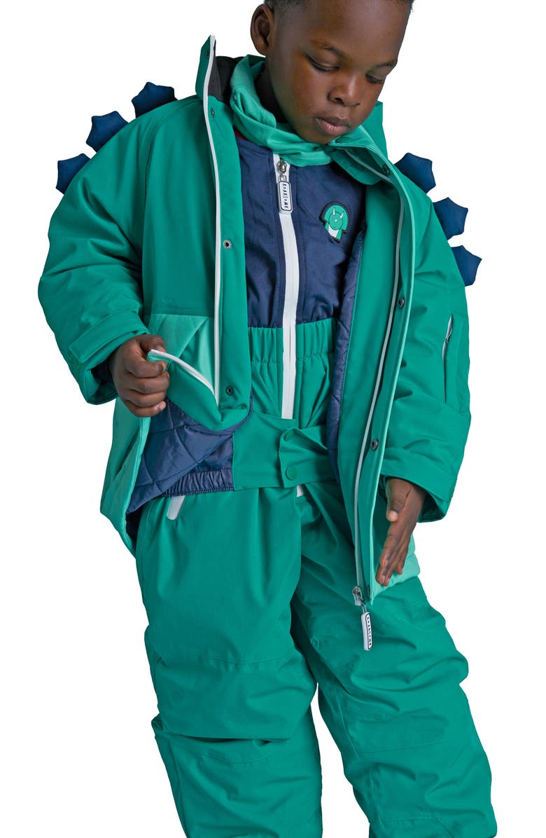 Roarsome Spike the Dinosaur Ski Pants, Alternate, color, Green