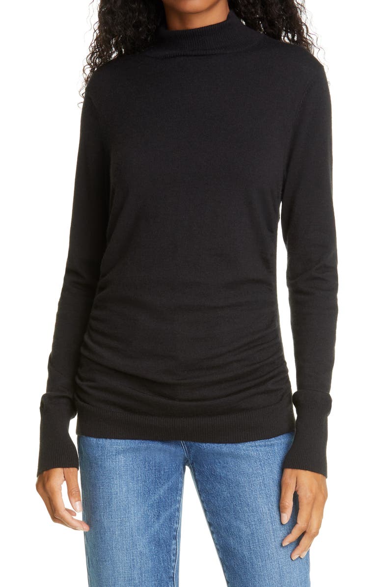 FRAME Luxe Silk Blend Turtleneck Sweater, Main, color, 