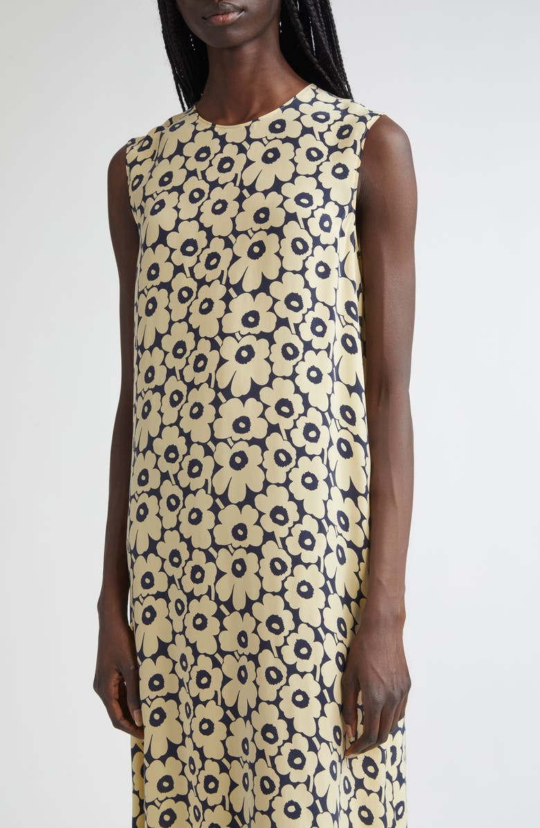 Marimekko Migot Unikko Floral A-Line Dress, Alternate, color, Off White