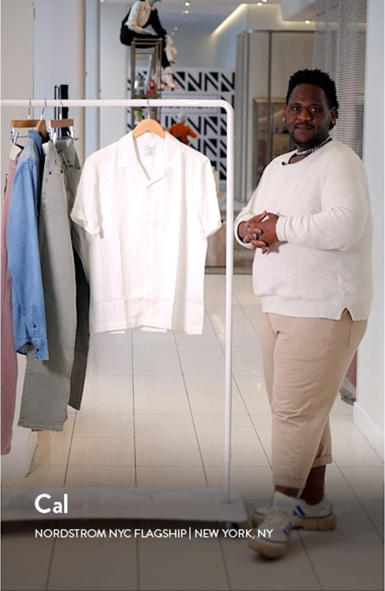 Vitus Textured Short Sleeve Button-Up Camp Shirt, sales video thumbnail