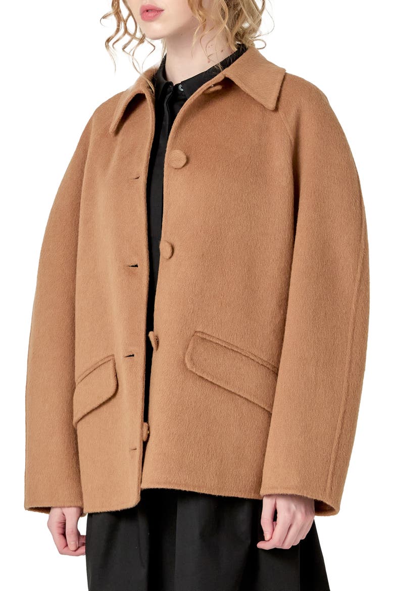 Oversize Wool Coat, Alternate, color, BROWN