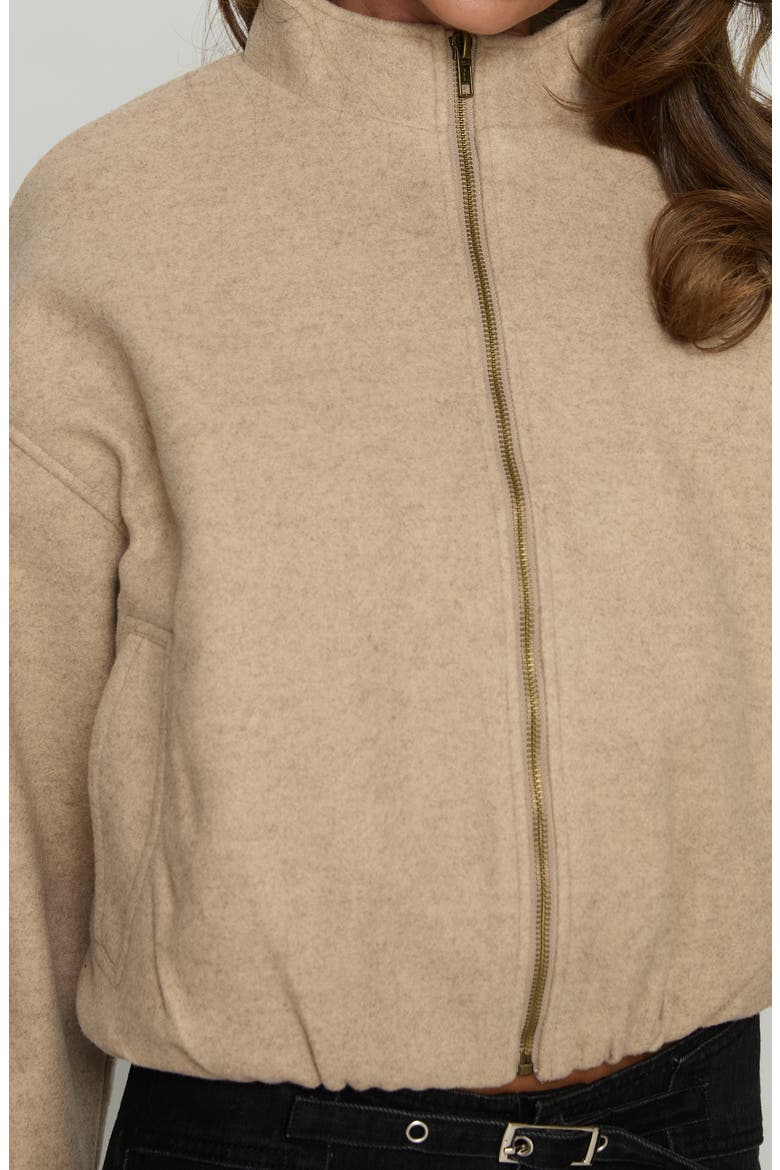 Chayden Cropped Bomber Jacket, Alternate, color, BEIGE