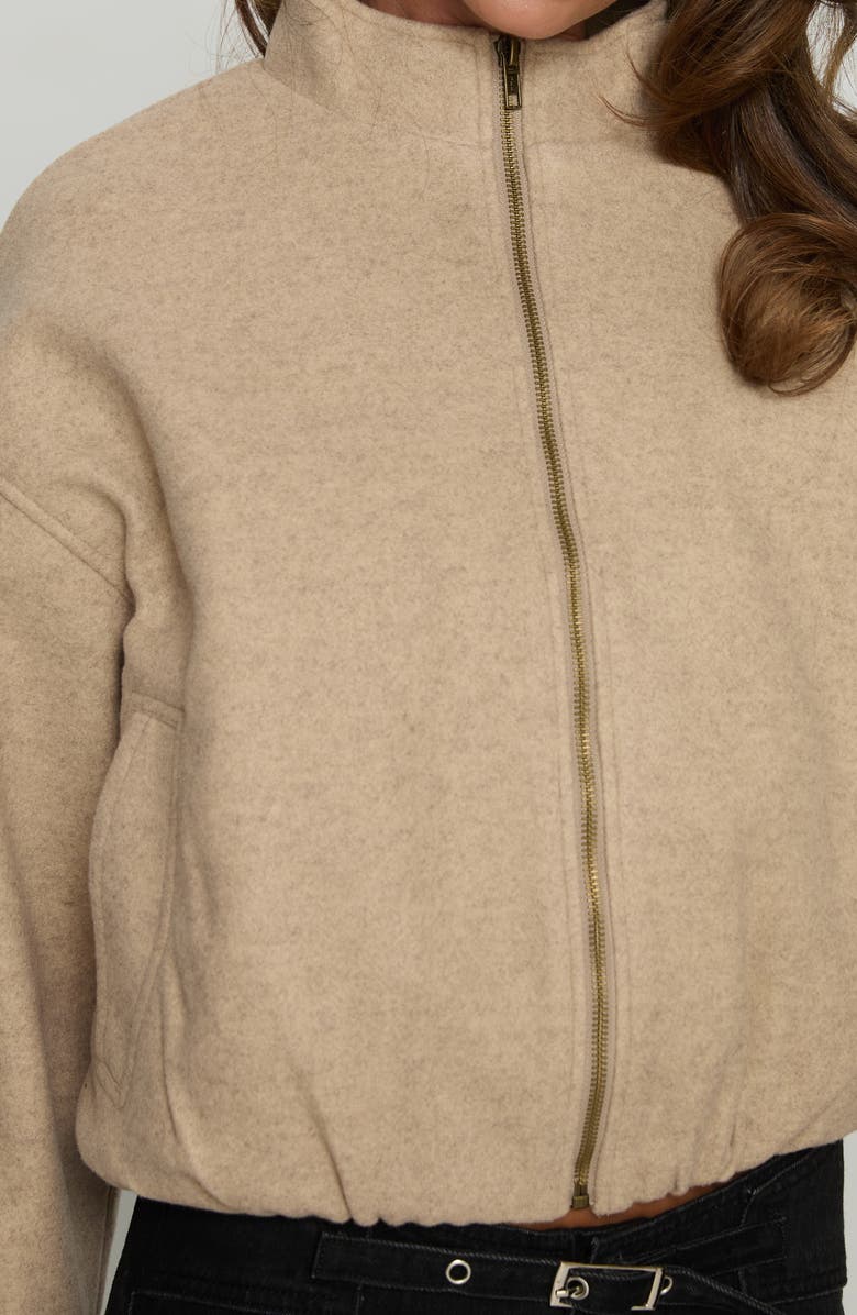 Princess Polly Chayden Cropped Bomber Jacket, Alternate, color, Beige