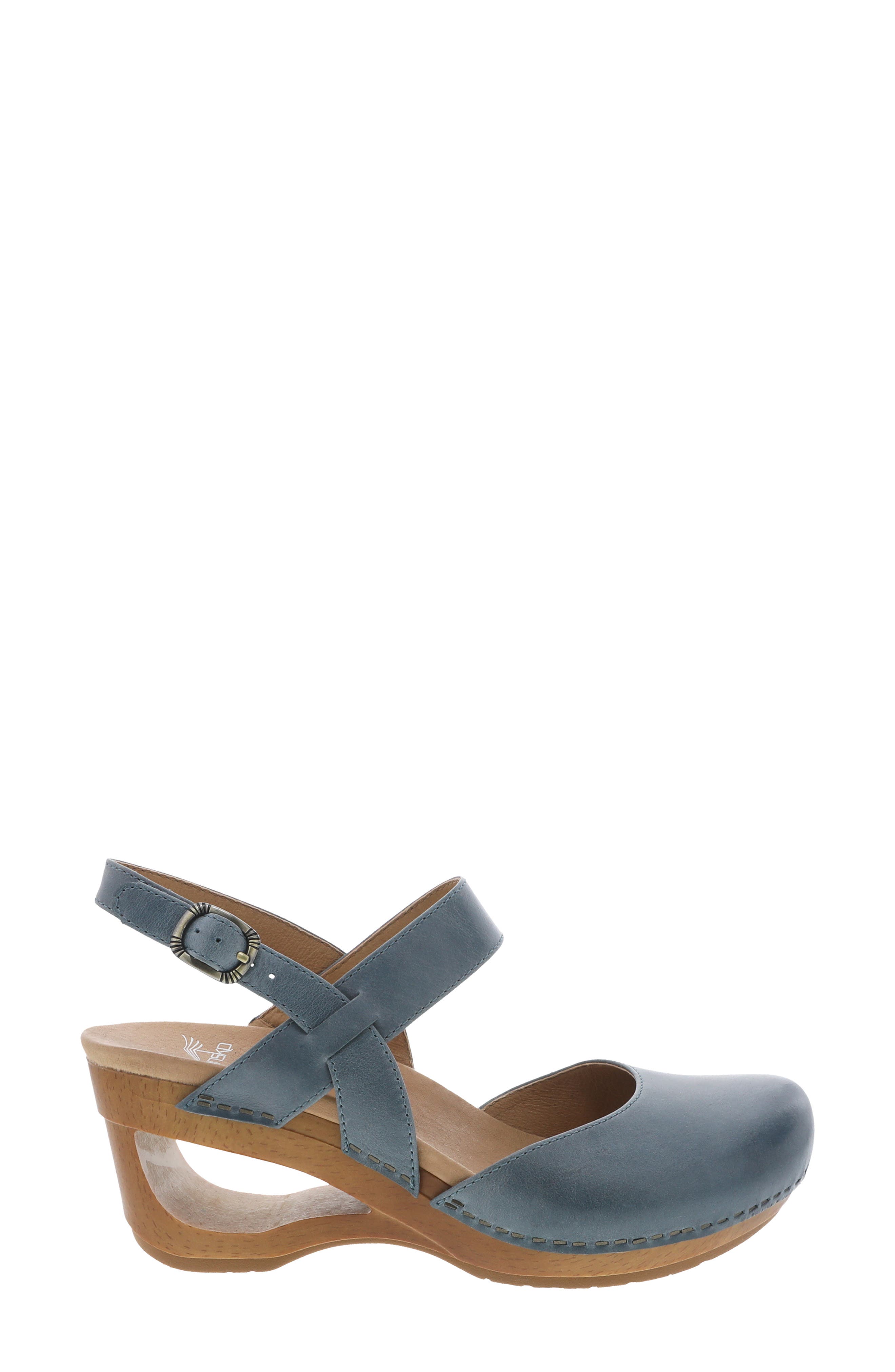 Taci Slingback Clog Sandal, Alternate, color, DENIM LEATHER