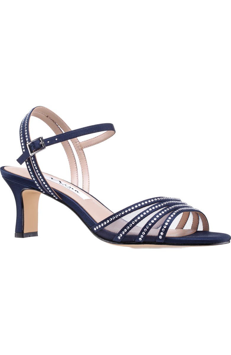 Nina Nathyn Crystal Embellished Sandal, Main, color, Navy