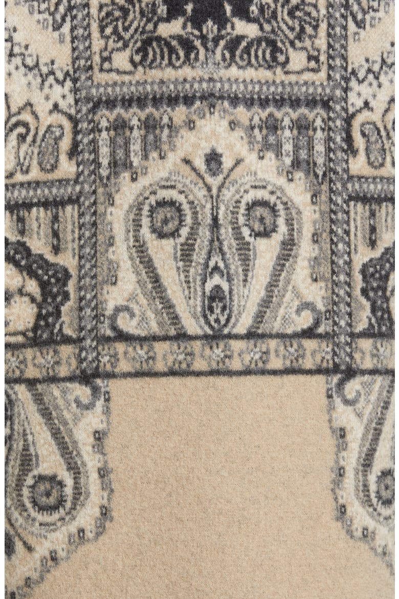Print Wool Three-Quarter Coat, Alternate, color, BEIGE
