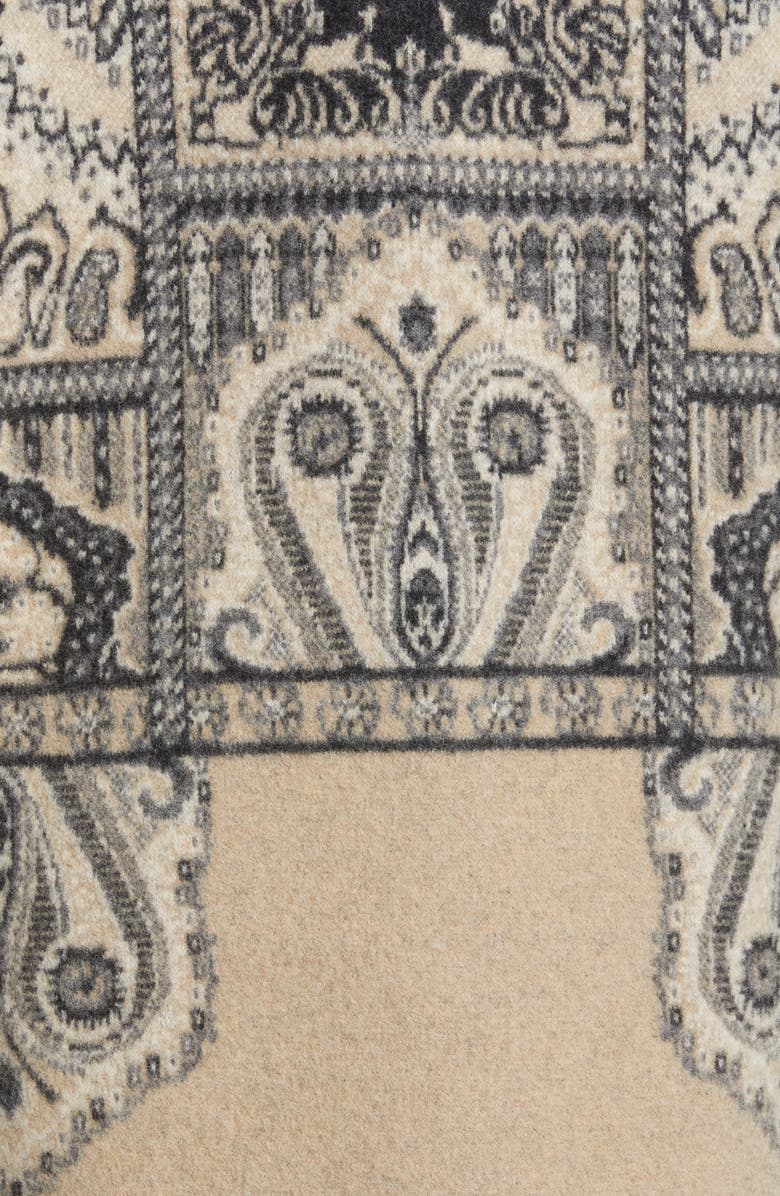 Etro Print Wool Three-Quarter Coat, Alternate, color, 