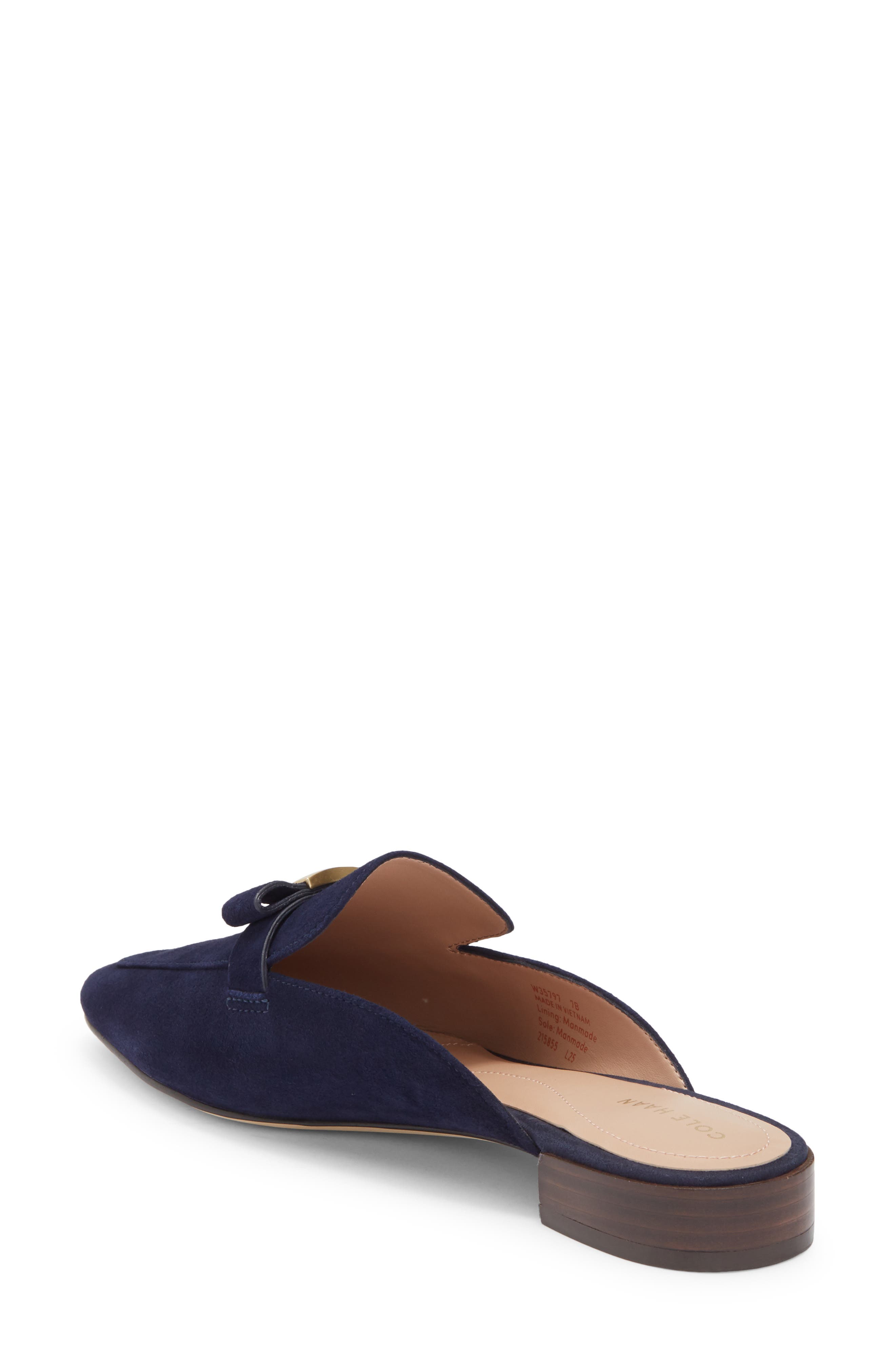 Pasha Bow Mule, Alternate, color, MIDNIGHT MOON SUEDE