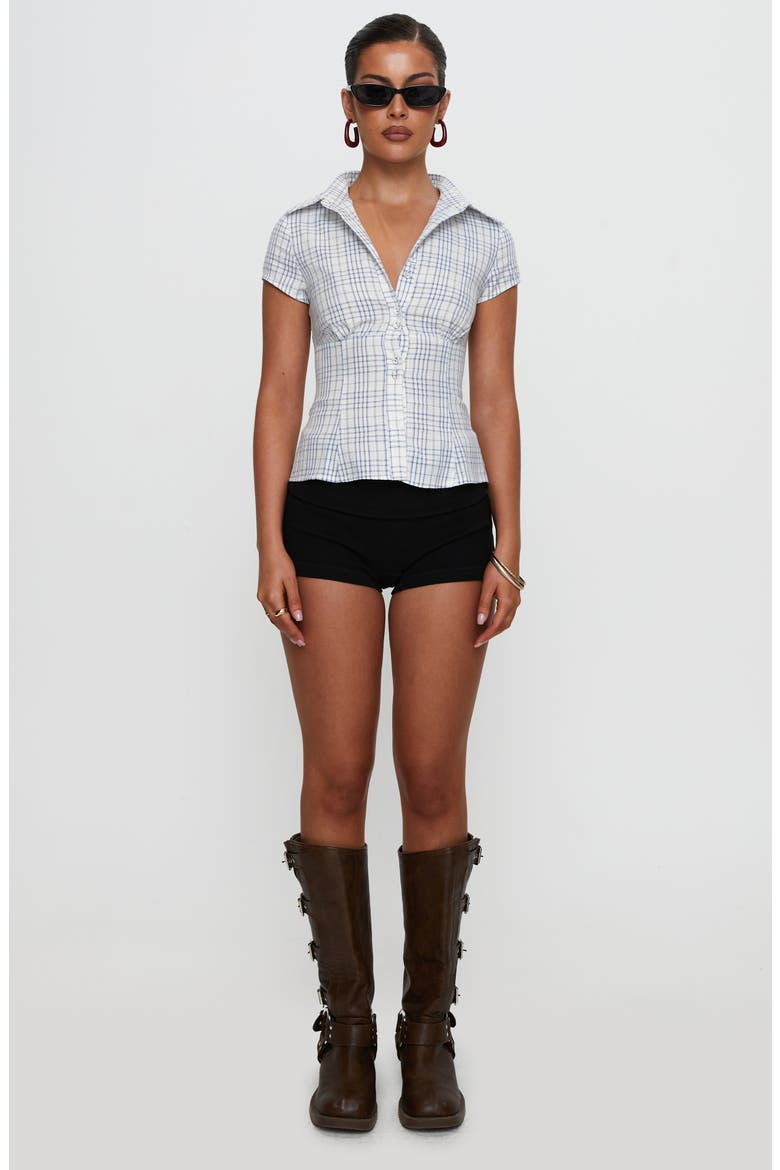 Check Short Sleeve Shirt, Alternate, color, BLUE CHECK