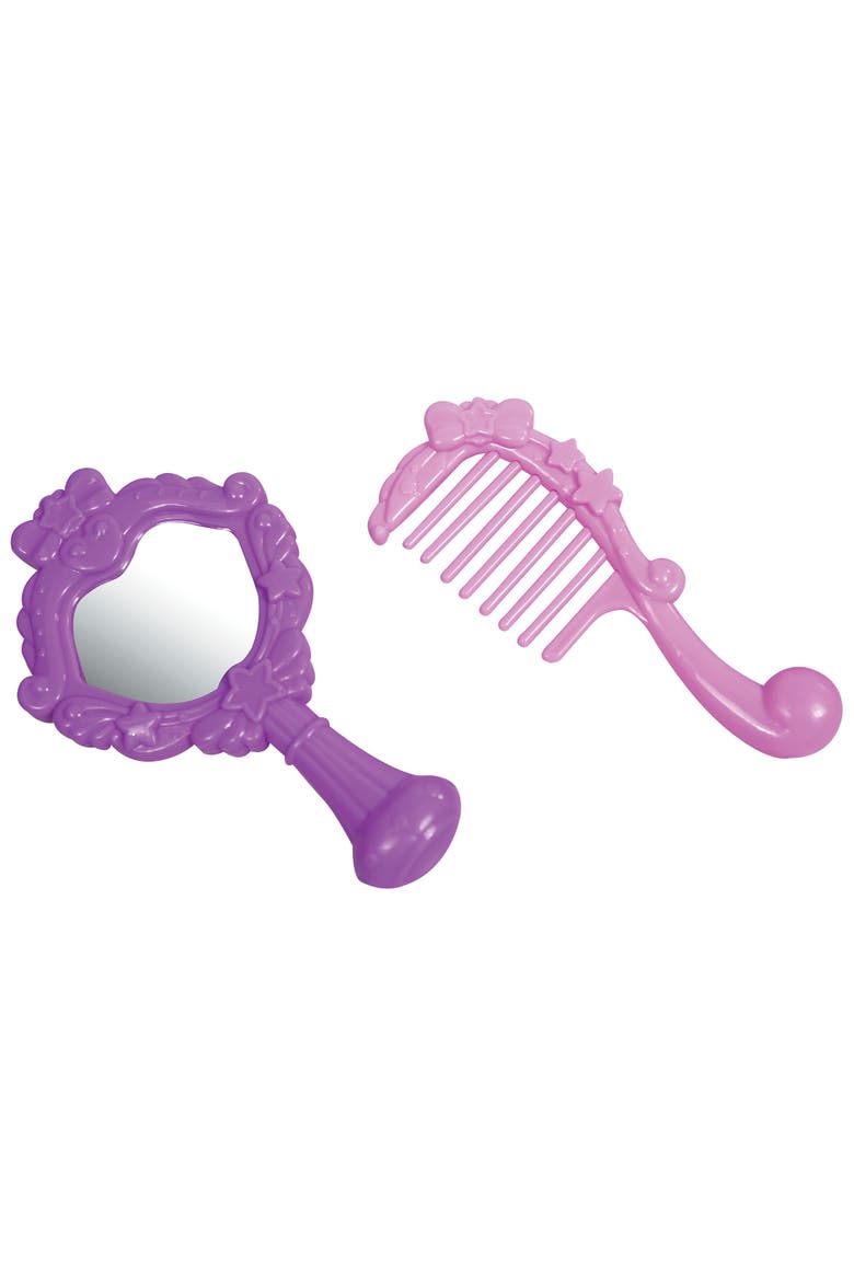 Makeup Table Set with 8 Inch Toddler Doll, Brush, Mirror & Hair Accessories, Alternate, color, Multicolored