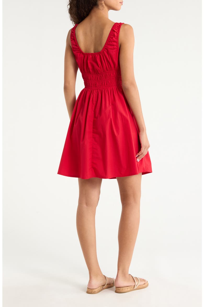 Sunseeker Smocked Waist Sleeveless Minidress, Alternate, color, TANGO RED