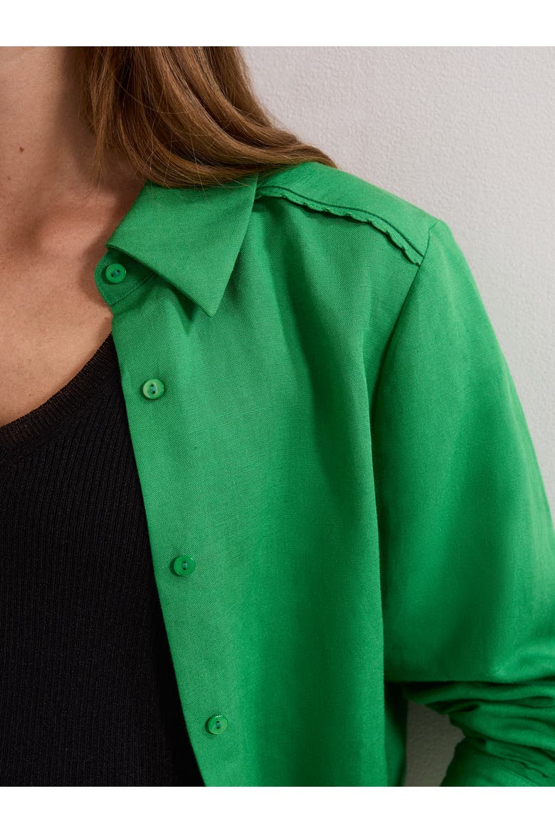 Sloane Linen Shirt, Alternate, color, Green