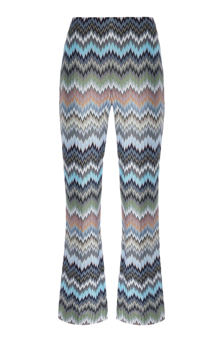 Missoni Snake-pattern Chevron Viscose Flared Trousers, Alternate, color, Green& Brown