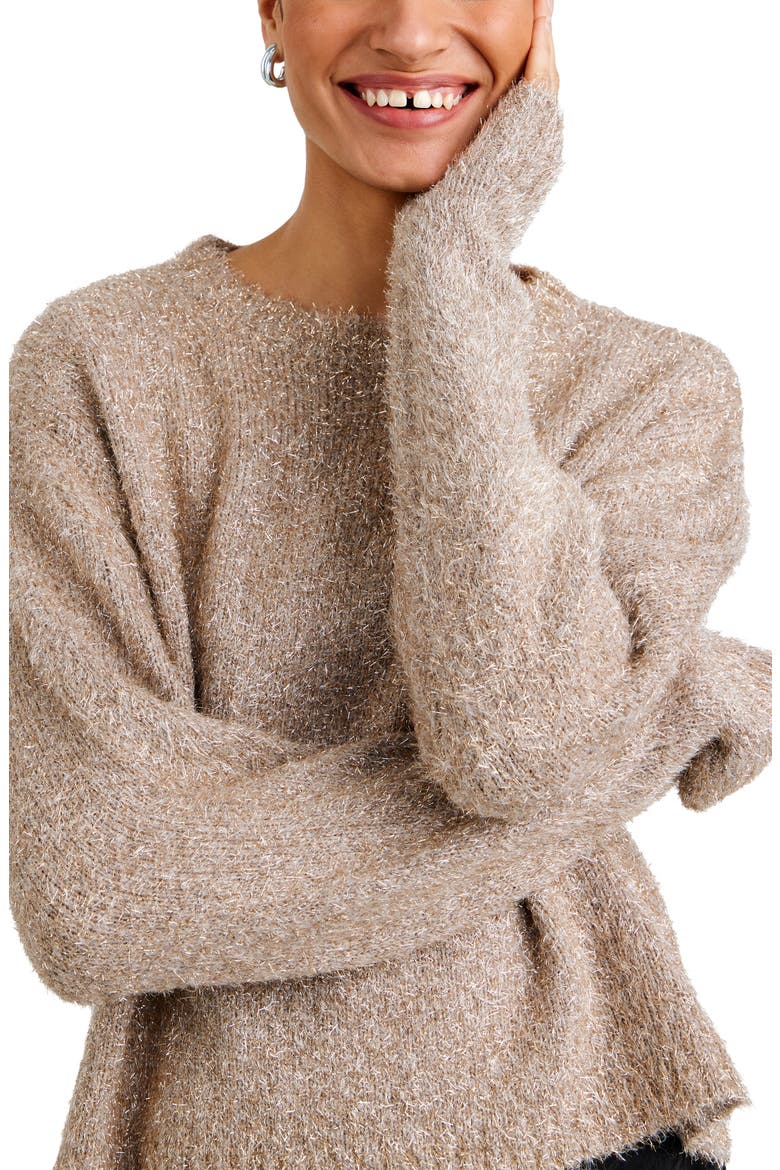 Slouchy Sweater, Alternate, color, GOLD SHIMM