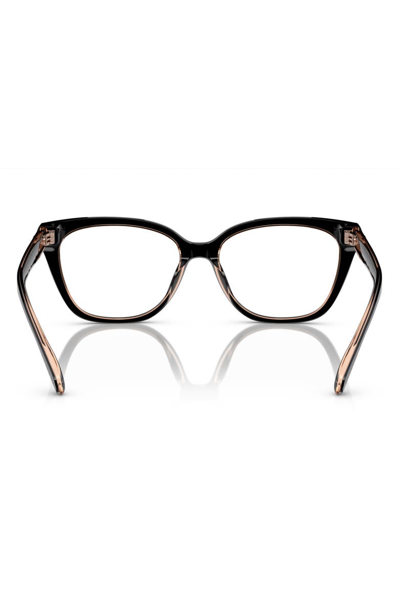 COACH 54mm Square Optical Glasses, Alternate, color, Black / Blush / Demo