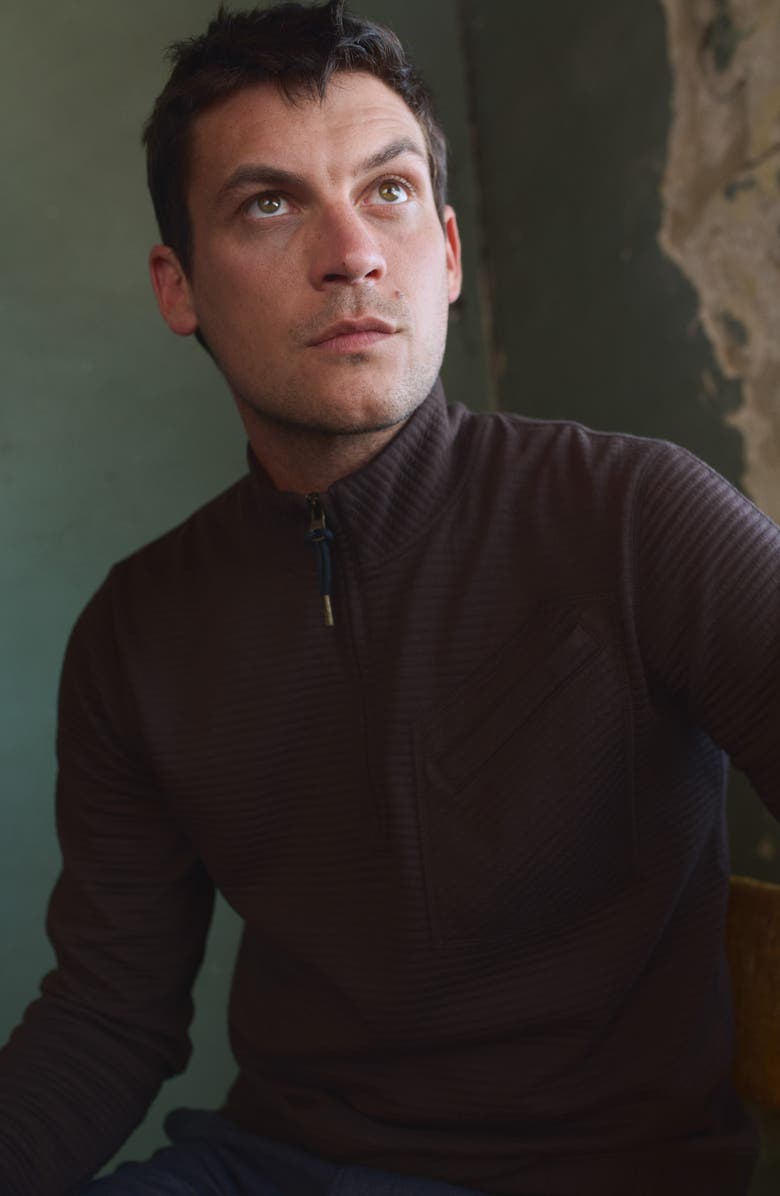 Billy Reid Quilted Half Zip Pullover, Alternate, color, 