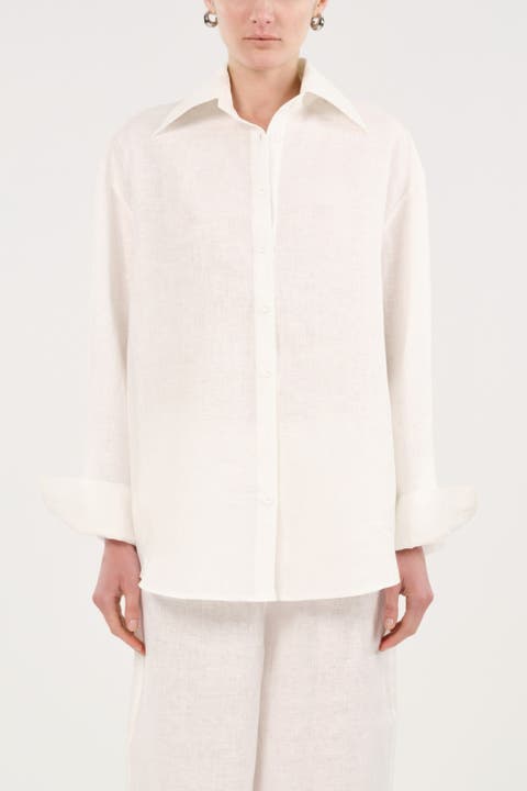 Oversized Linen Button Up Shirt
