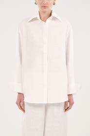 Nocturne Oversized Linen Button Up Shirt