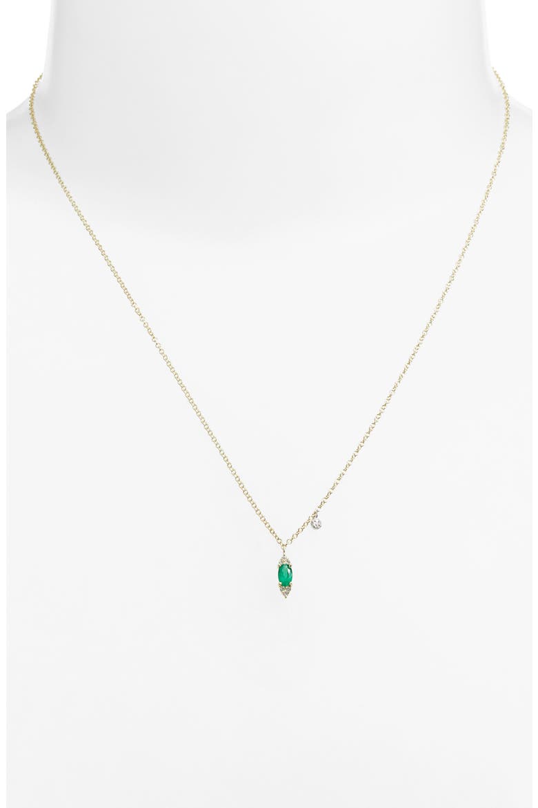 Emerald & Diamond Marquise Necklace, Alternate, color, YELLOW