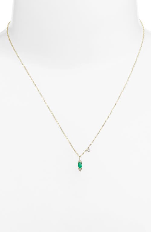 Meira T Emerald & Diamond Marquise Necklace In Yellow