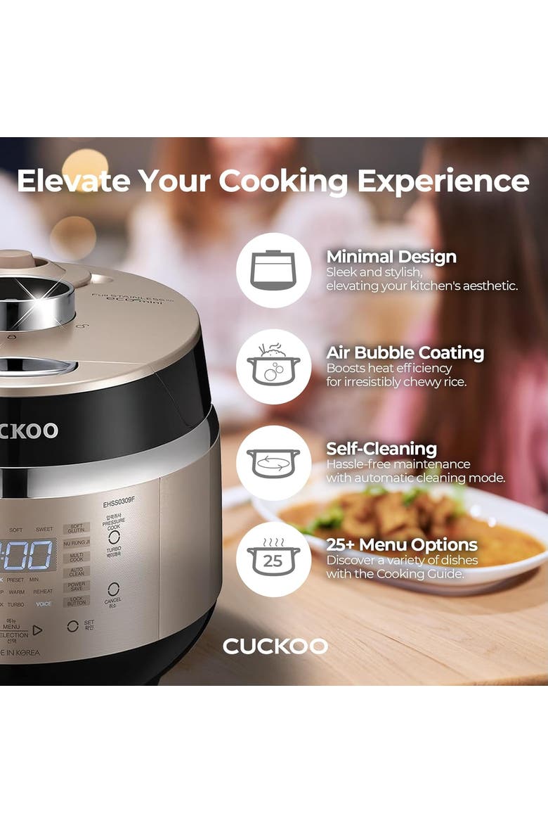 3-Cup (Uncooked) Induction Heating Pressure Rice Cooker with Nonstick Inner Pot, Alternate, color, Metallic Gold