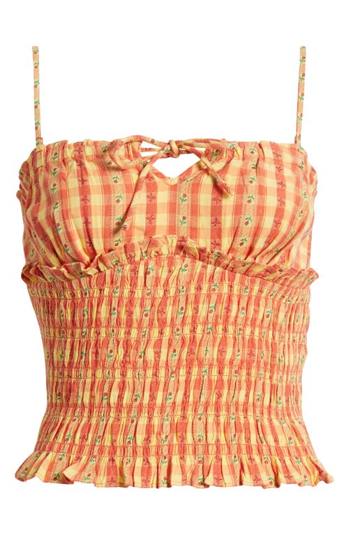 Damson Madder Nola Gingham Smocked Organic Cotton Camisole