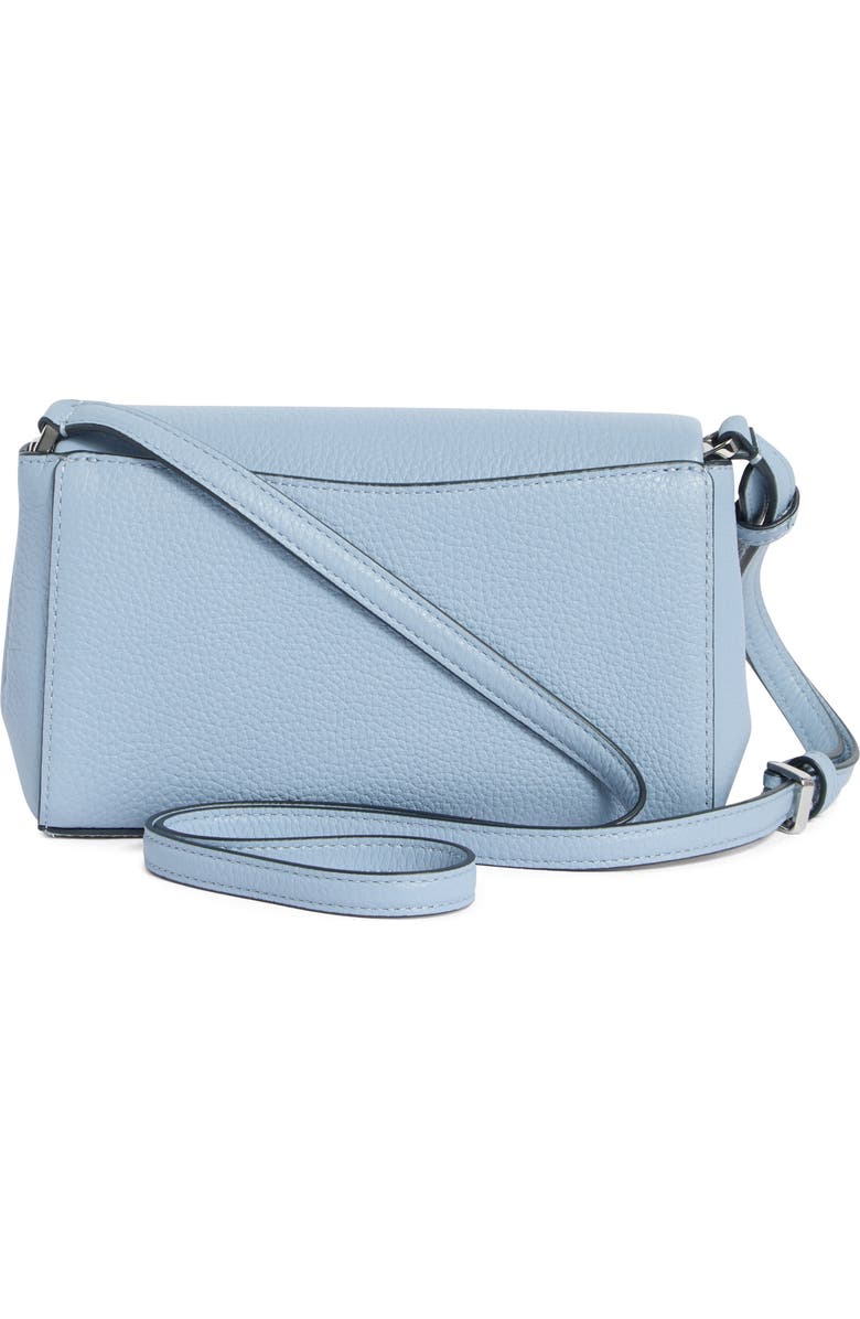 Kate Spade New York leila pebble leather mini flap bag, Alternate, color, Muted Blue
