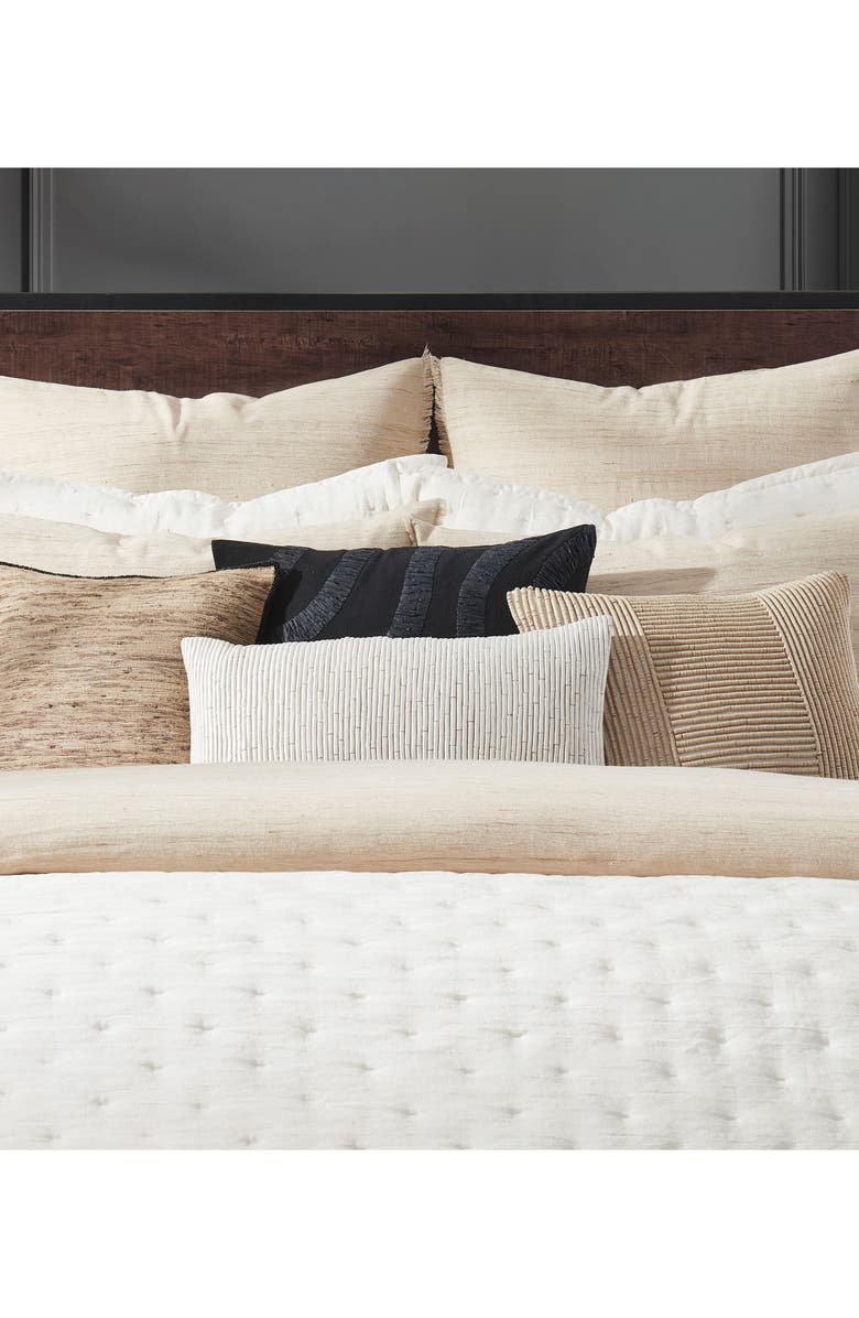 DONNA KARAN Embroidered Cotton & Linen Accent Pillow, Alternate, color, 