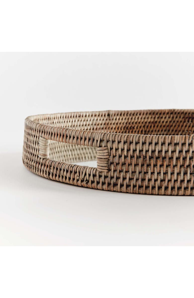 Napa Home & Garden Burma Rattan Round Serving Tray Large, Alternate, color, Grey