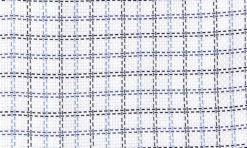 David Donahue Trim Fit Check Cotton Dobby Dress Shirt In Blue