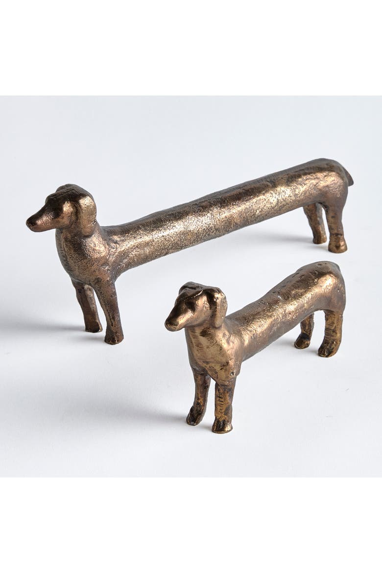 Connley Dogs Sculptures Set Decorative Objects of 2, Alternate, color, Gold