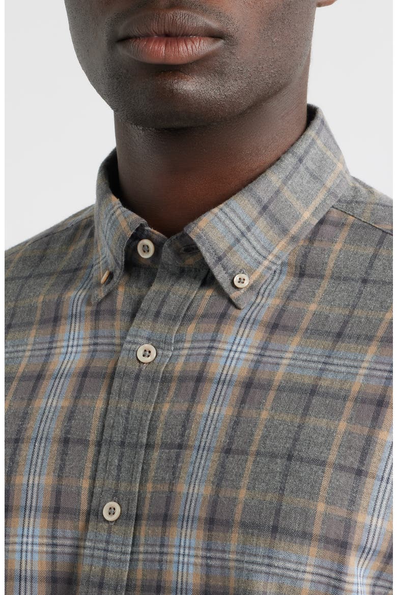 Franklin Modern Fit Plaid Cotton Button-Up Shirt, Alternate, color, COAL