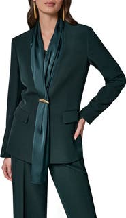 Donna Karan New York Drape Neck Fitted Blazer