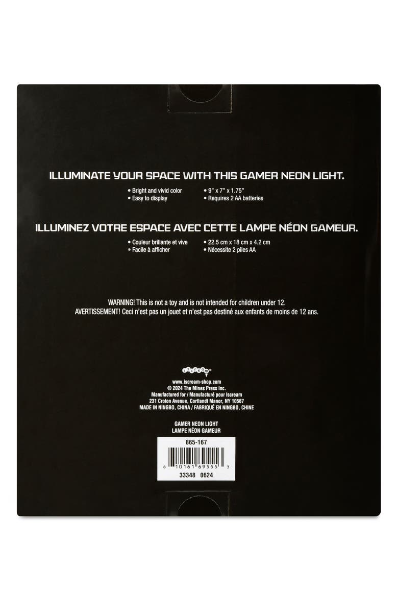 Iscream Gamer Neon Light, Alternate, color, Multi