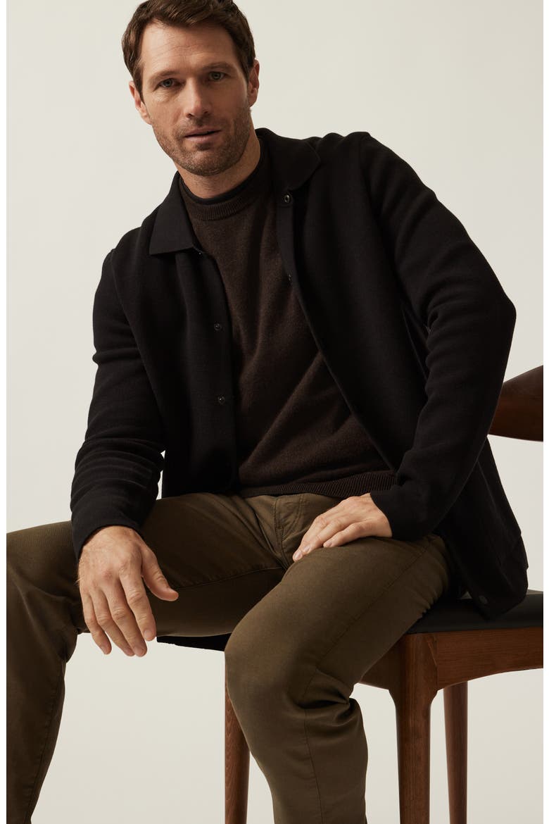 Cotton Blend Snap Front Cardigan, Alternate, color, BLACK