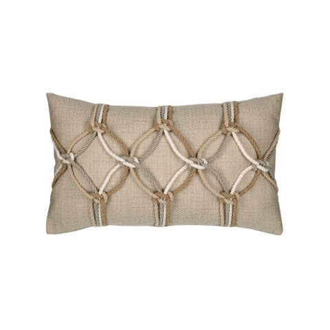 Rope Hand Knotted Macrame Indoor & Outdoor Woven Accent Pillow