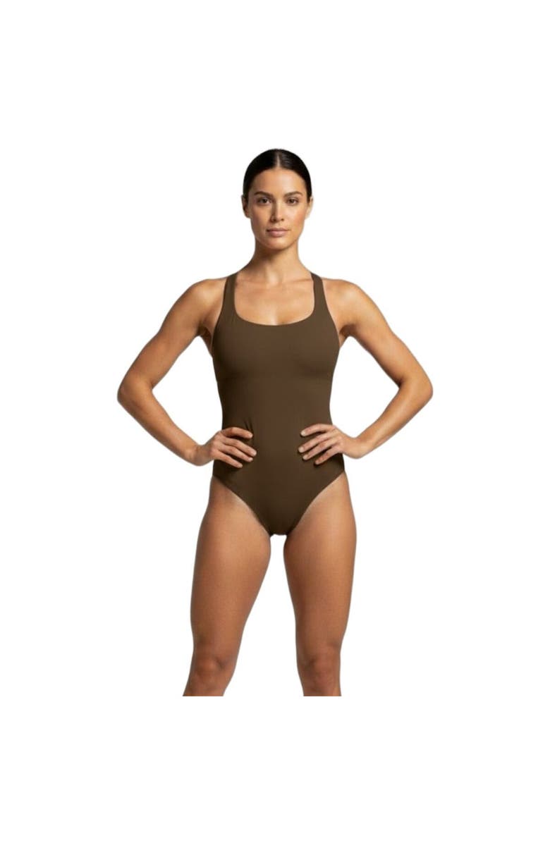 Wallien Nerida Scoop Neck Swimsuit - Women's, Main, color, Coffee