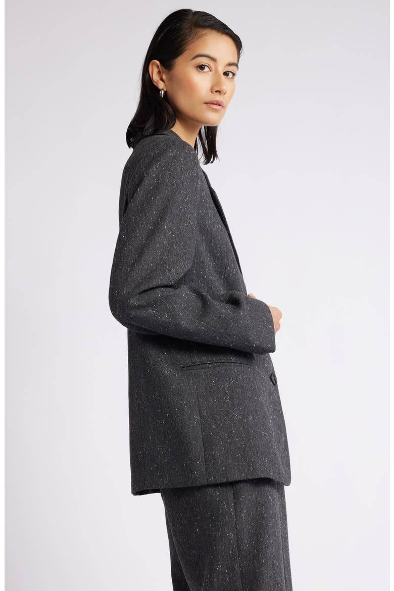 Textured Boyfriend Blazer, Alternate, color, LIGHT GREY SPECKLE