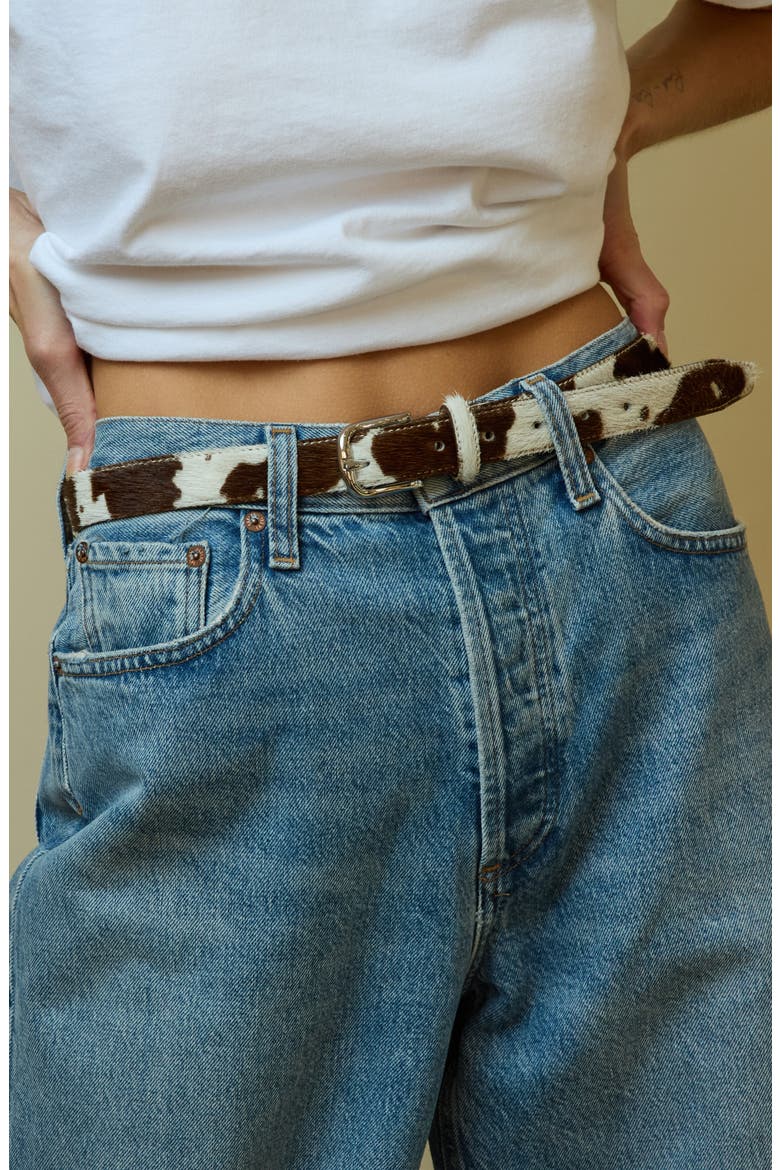 No. 14 Genuine Calf Hair Belt, Alternate, color, COW