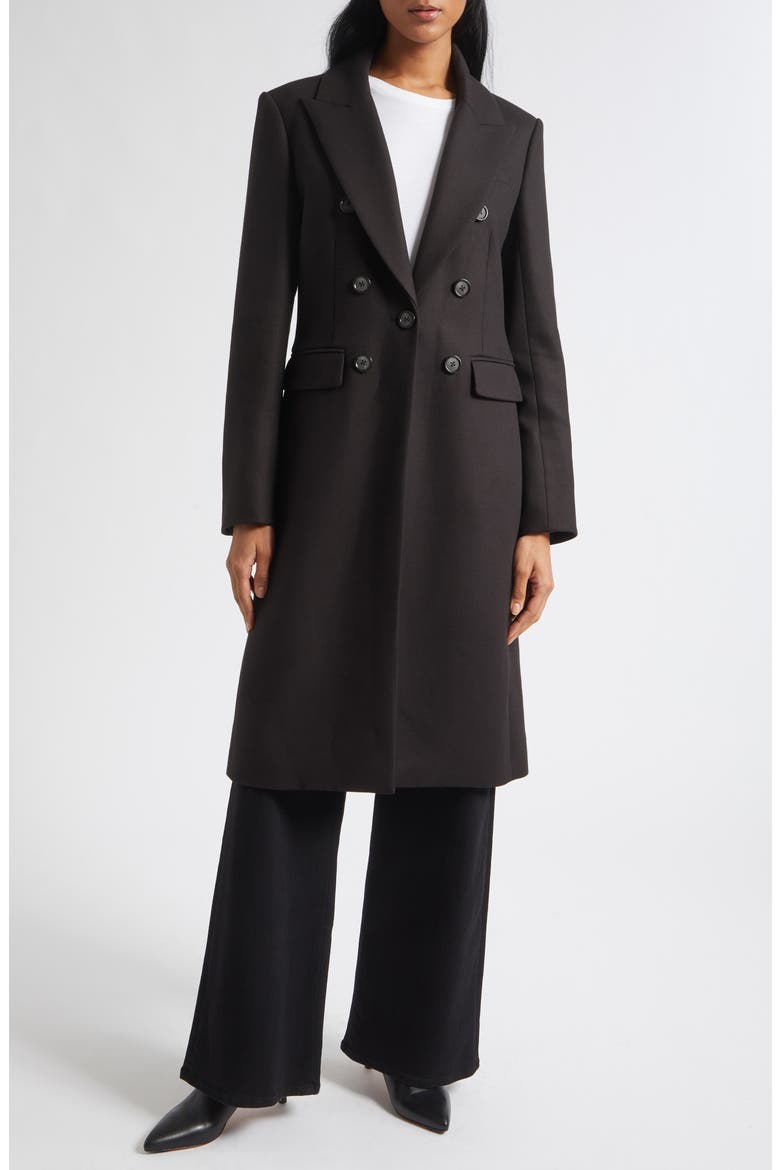 Stryder Double Breasted Dickey Coat, Alternate, color, BLACK