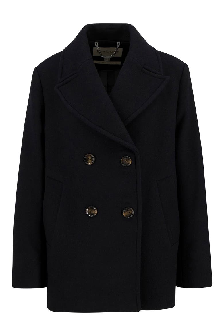 Indie Wool Blend Peacoat, Alternate, color, BLACK/ONYX TARTAN