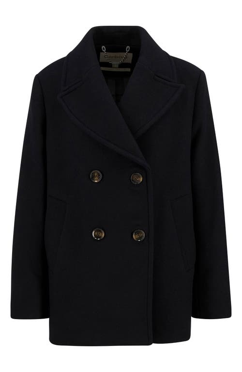 Barbour Indie Wool Blend Peacoat In Black