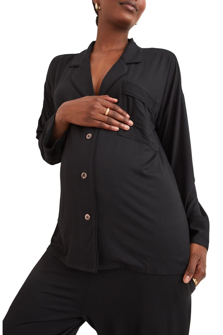 The Ultra Soft Jersey PJ Set, Alternate, color, Black