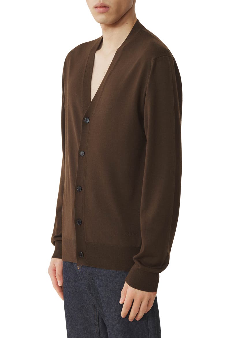 Classic Cardigan In Merino Wool, Alternate, color, Ebony