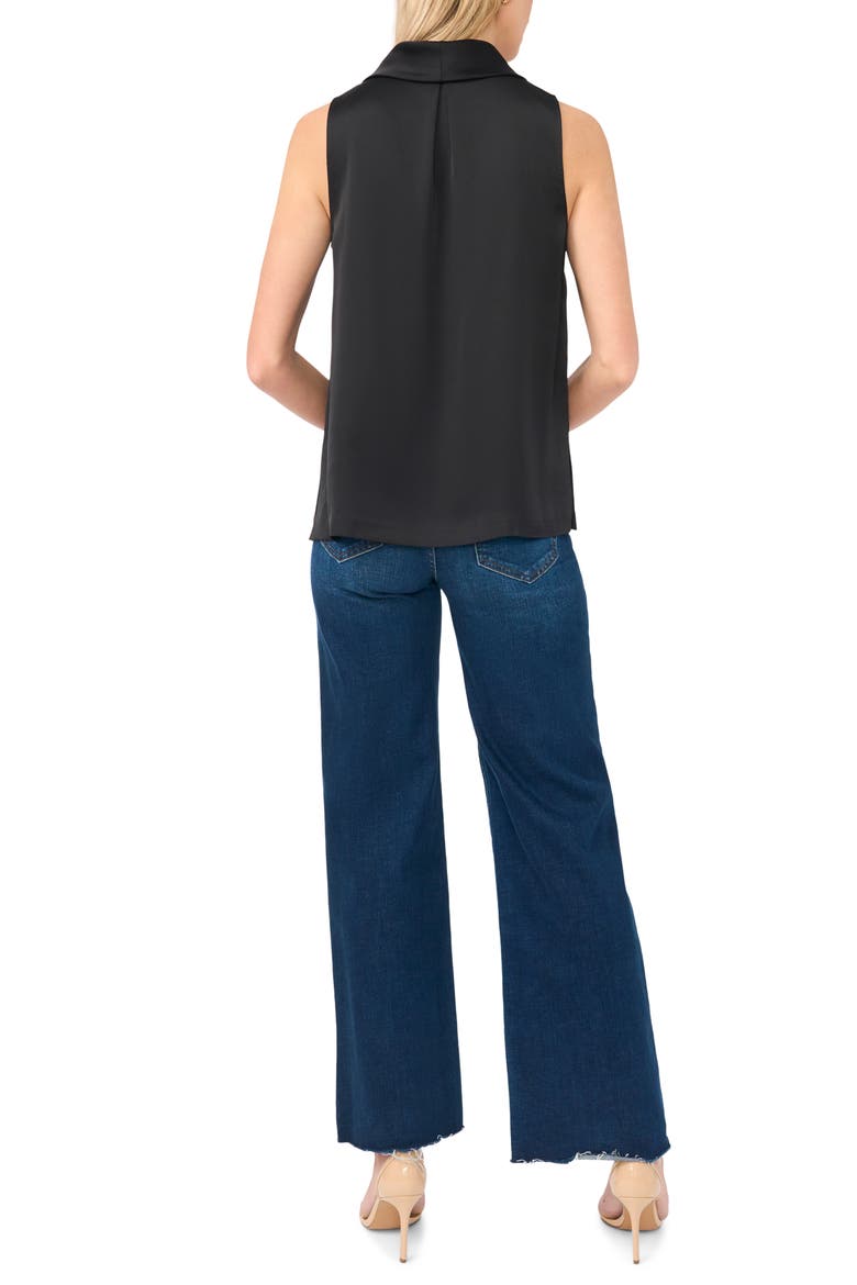 Cowl Neck Sleeveless Satin Top, Alternate, color, RICH BLACK